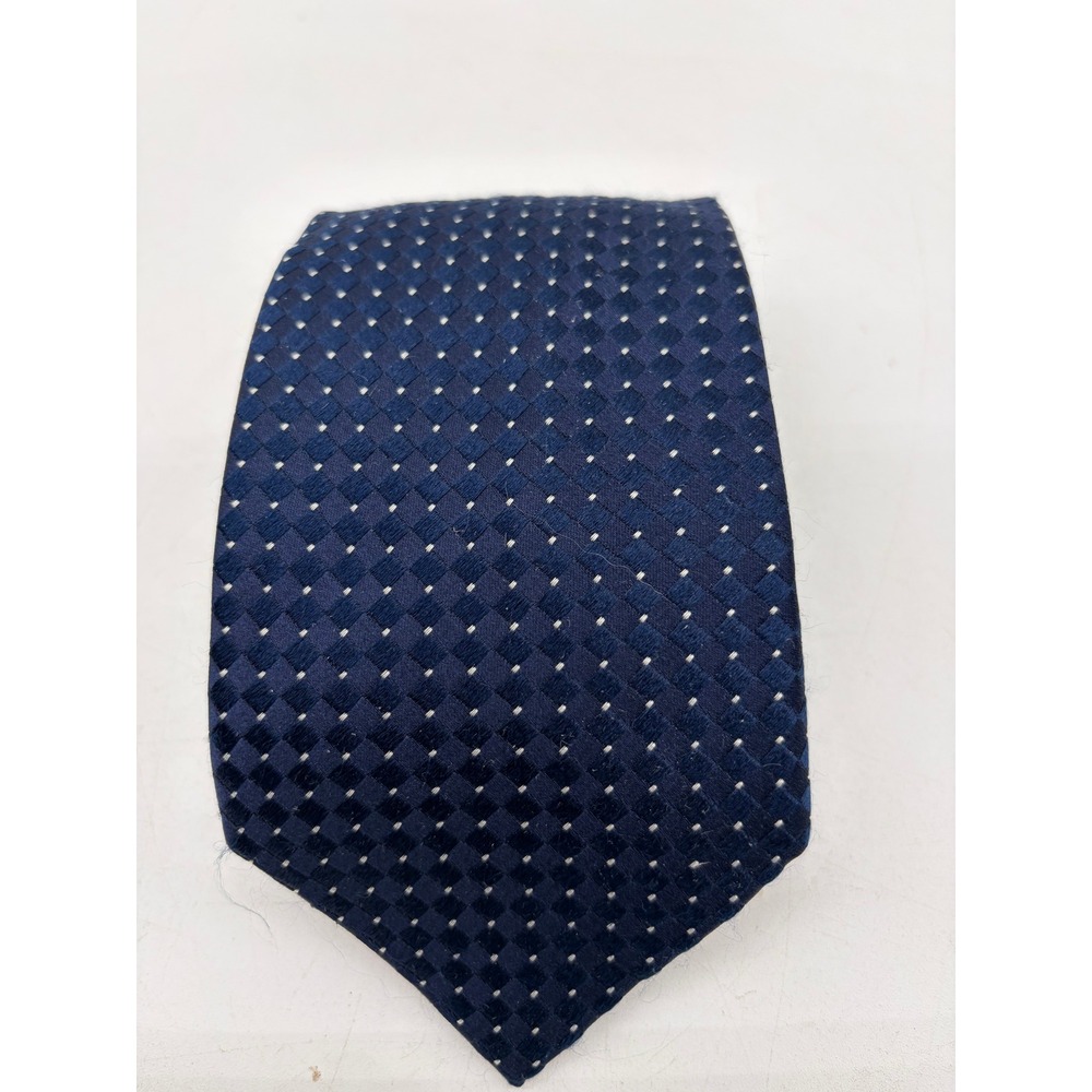 Donald J Trump Signature Collection Navy Blue Silk Pin Dot Woven Mens Tie